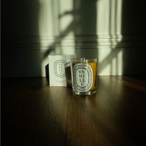 6.5 oz 100% Pure Beeswax Candle in Upcycled Diptyque Glass, Fragrance-Free